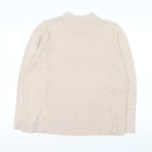 BHS Women Beige Long Sleeve Crew Neck Pullover Sweatshirt Size 18