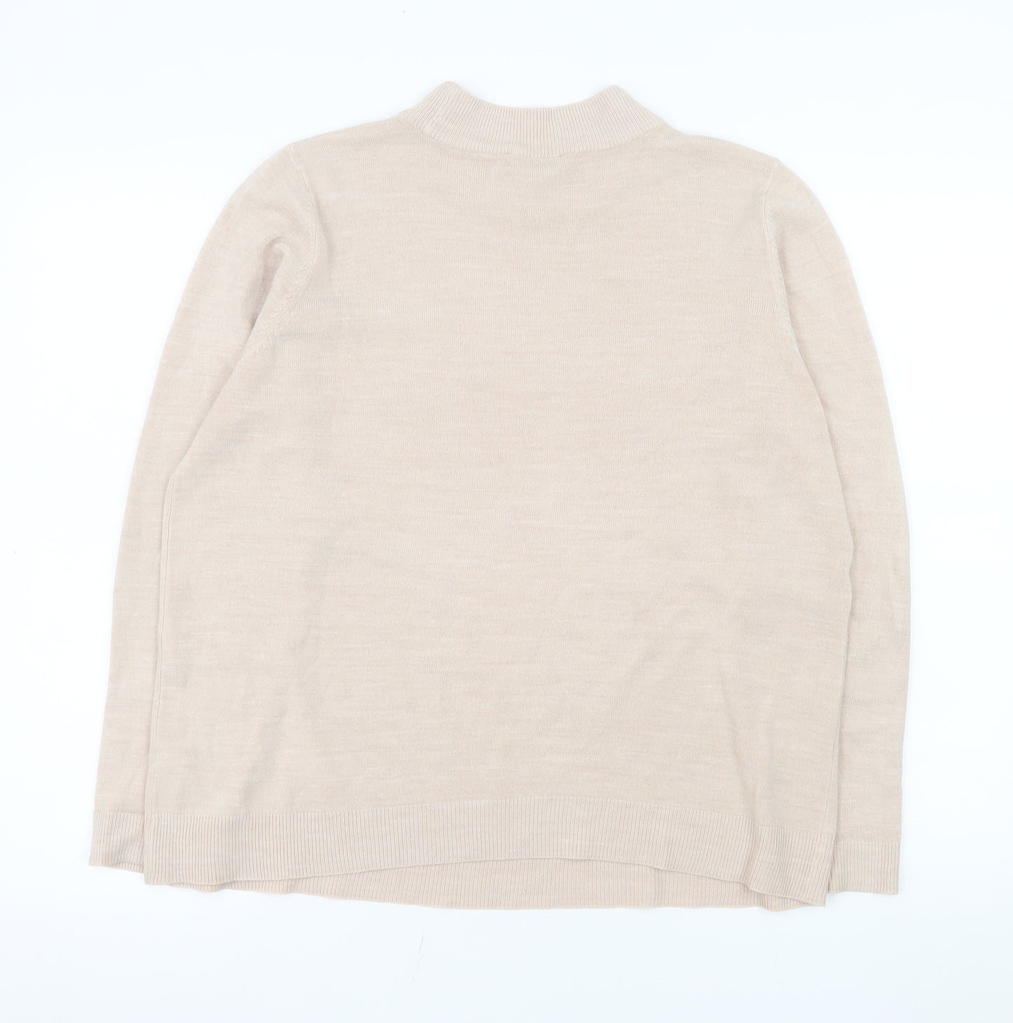 BHS Women Beige Long Sleeve Crew Neck Pullover Sweatshirt Size 18