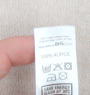 BHS Women Beige Long Sleeve Crew Neck Pullover Sweatshirt Size 18