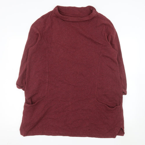 Seasalt Cornwall Womens Red Cotton Shift Dress Size 16 3/4 Sleeve