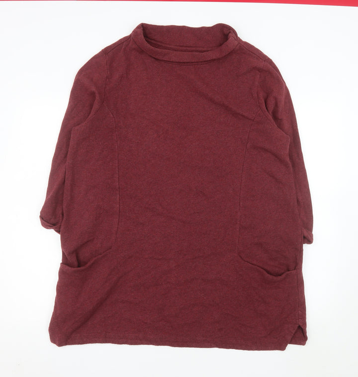 Seasalt Cornwall Womens Red Cotton Shift Dress Size 16 3/4 Sleeve