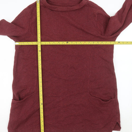 Seasalt Cornwall Womens Red Cotton Shift Dress Size 16 3/4 Sleeve