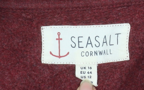 Seasalt Cornwall Womens Red Cotton Shift Dress Size 16 3/4 Sleeve