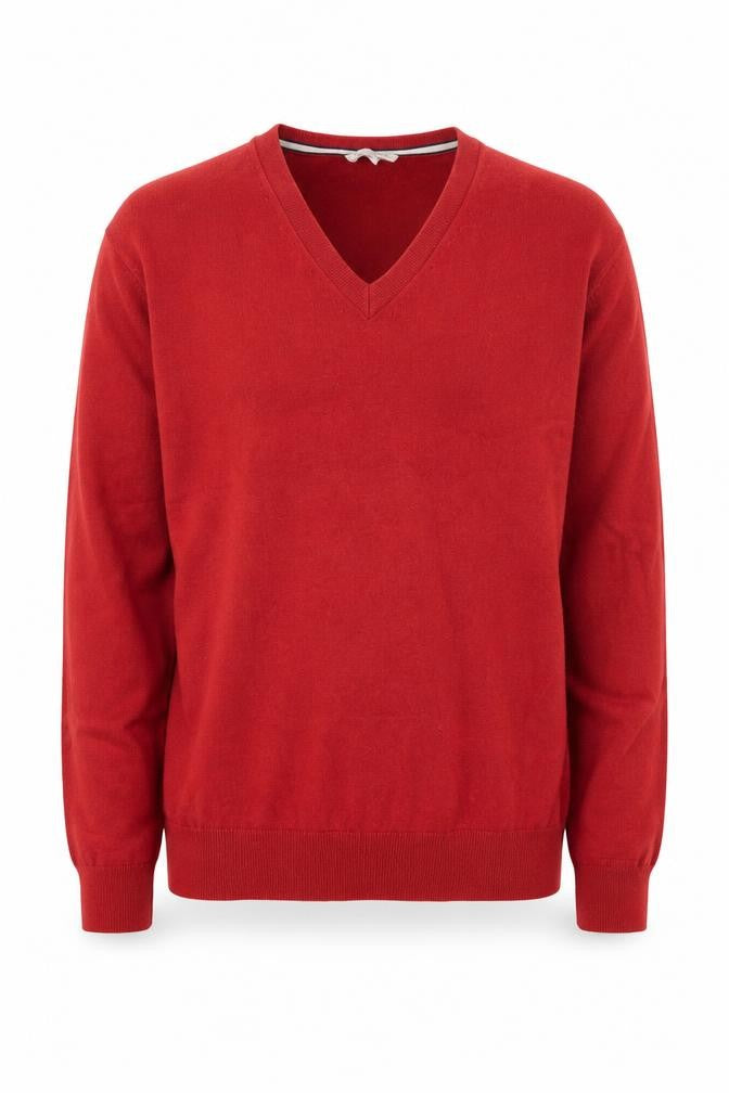 Gap Men's Red V-Neck Cotton Pullover Jumper Size M Casual Knitwear