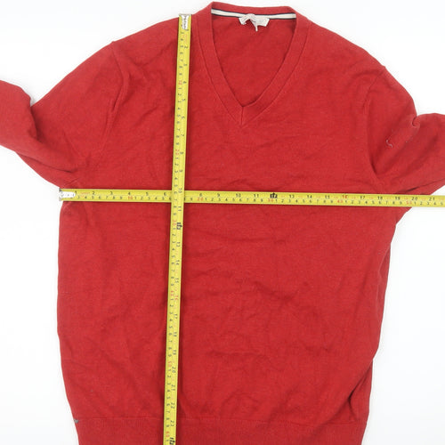 Gap Men's Red V-Neck Cotton Pullover Jumper Size M Casual Knitwear