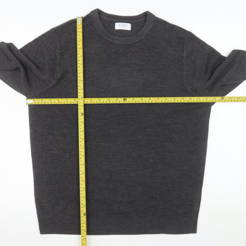 Easy Men’s Grey Acrylic Crew Neck Pullover Jumper L