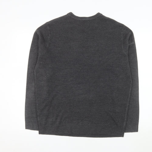 Easy Men’s Grey Acrylic Crew Neck Pullover Jumper L