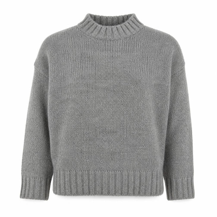 French Connection Women Grey Mock Neck Chunky Knit Jumper Size S