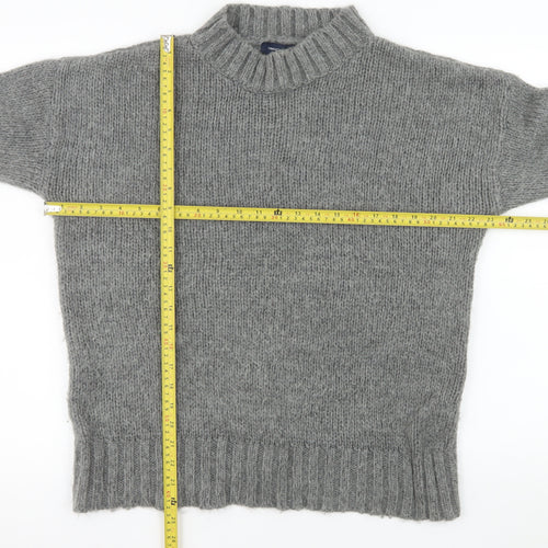 French Connection Women Grey Mock Neck Chunky Knit Jumper Size S