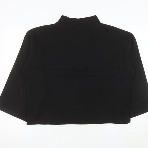 F&F Womens Black Mock Neck 3/4 Sleeve Basic Top Size M