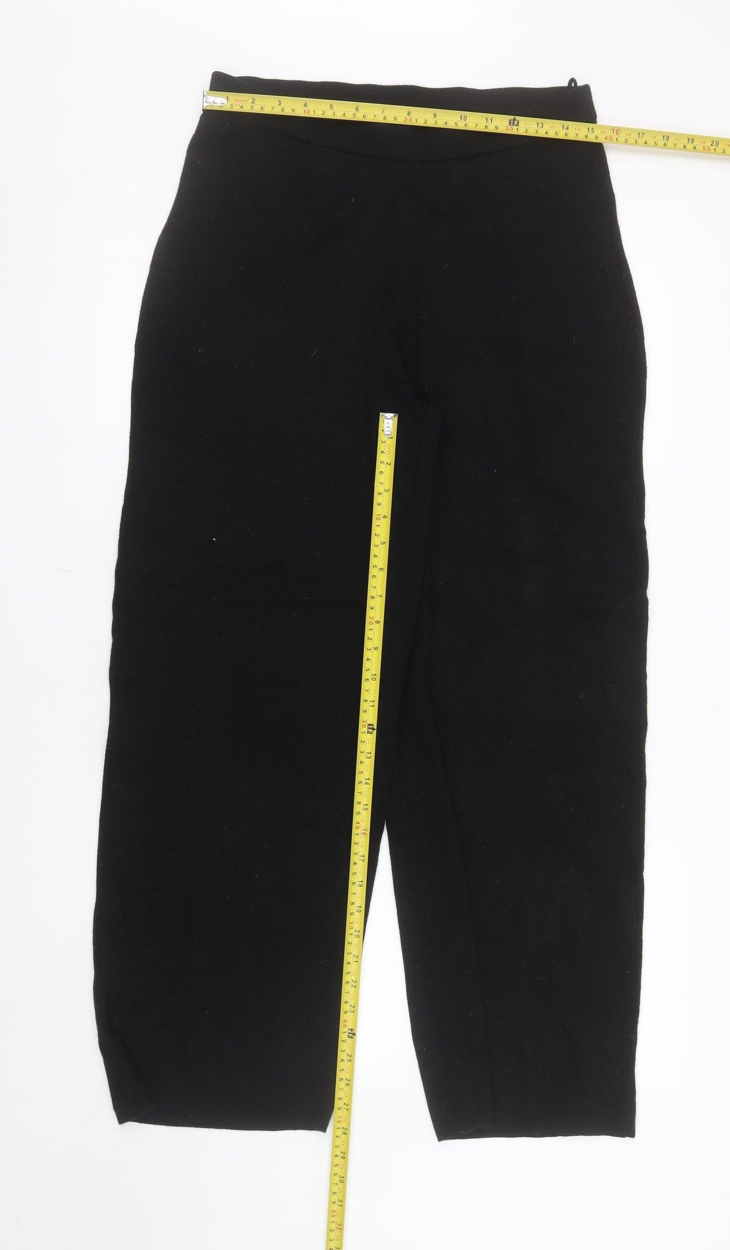 Marks and Spencer Womens Black Wool Blend Trousers Size 14