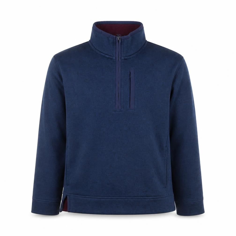 Front view of FatFace Men's Blue 1/2 Zip Fleece Sweatshirt, size L