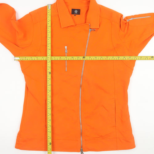 Bogner Women’s Orange Cotton Blend Biker Jacket Size 14