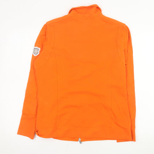 Bogner Women’s Orange Cotton Blend Biker Jacket Size 14