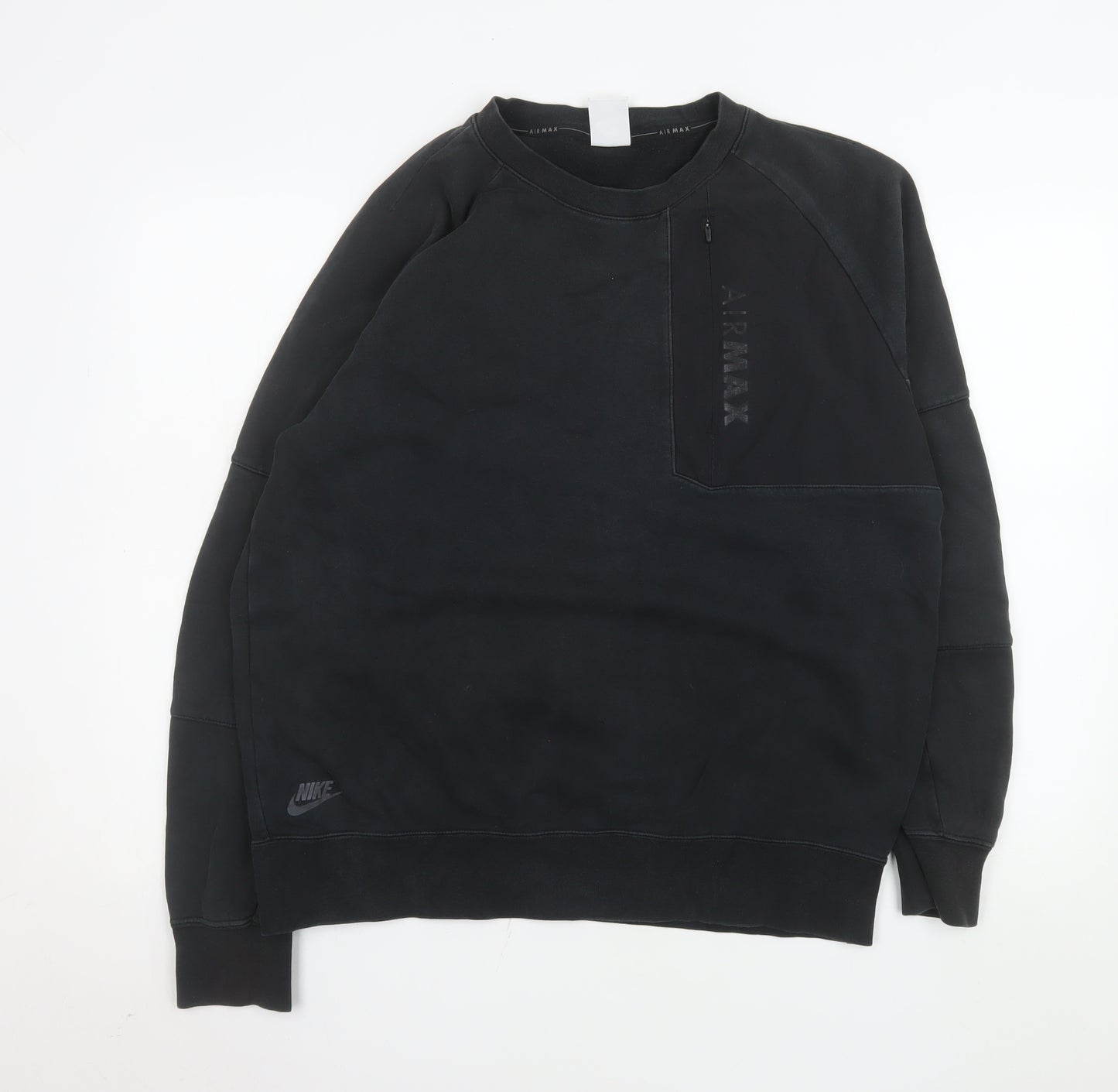 Nike Men's Black Air Max L Pullover Sweatshirt Crew Neck
