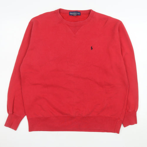 Ralph Lauren Men’s Red Cotton Crew Neck Pullover Sweatshirt Size L