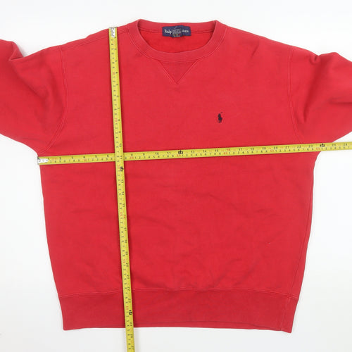 Ralph Lauren Men’s Red Cotton Crew Neck Pullover Sweatshirt Size L