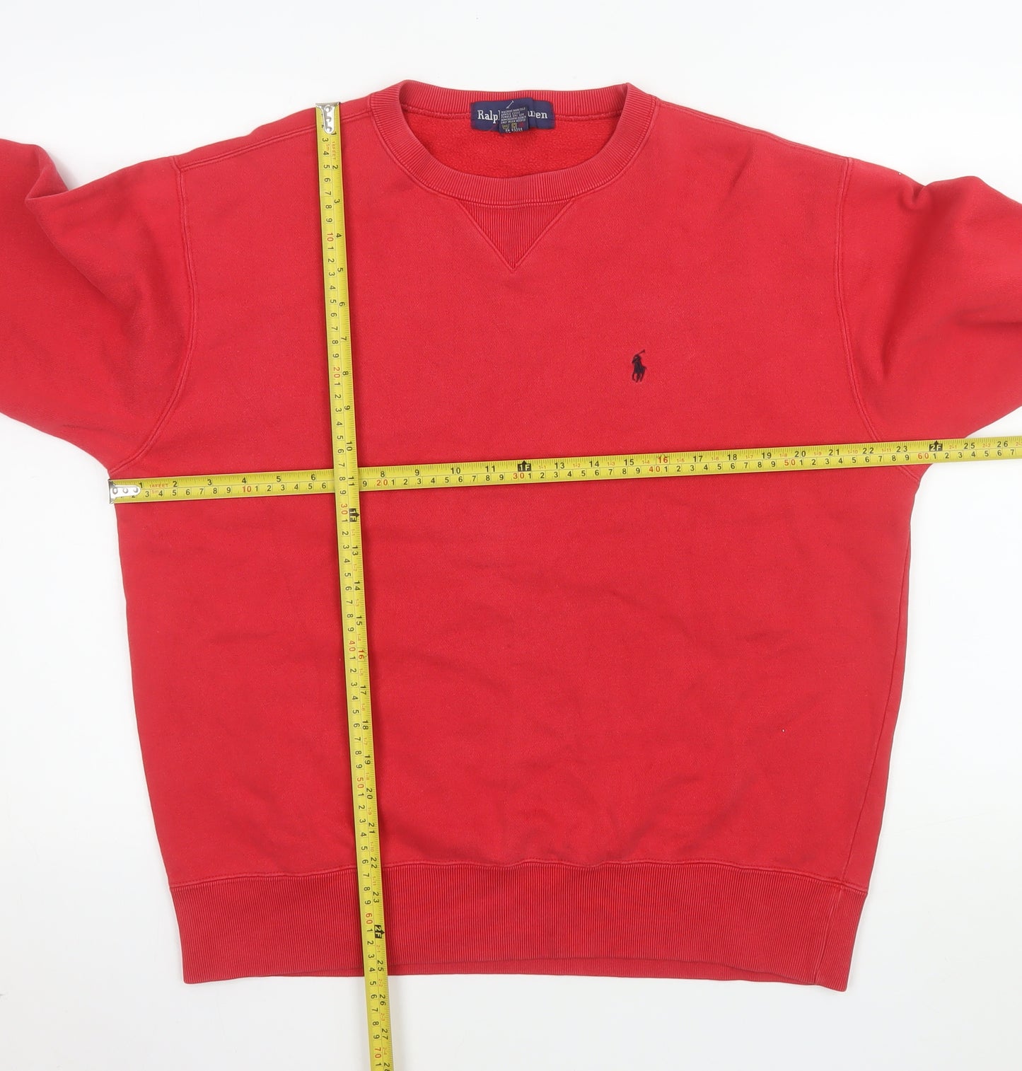 Ralph Lauren Men’s Red Cotton Crew Neck Pullover Sweatshirt Size L