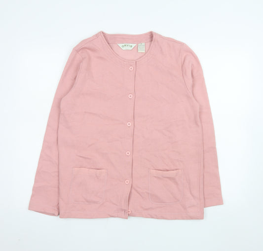 Orvis Women's Pink Cotton Blend Button Jacket Size M