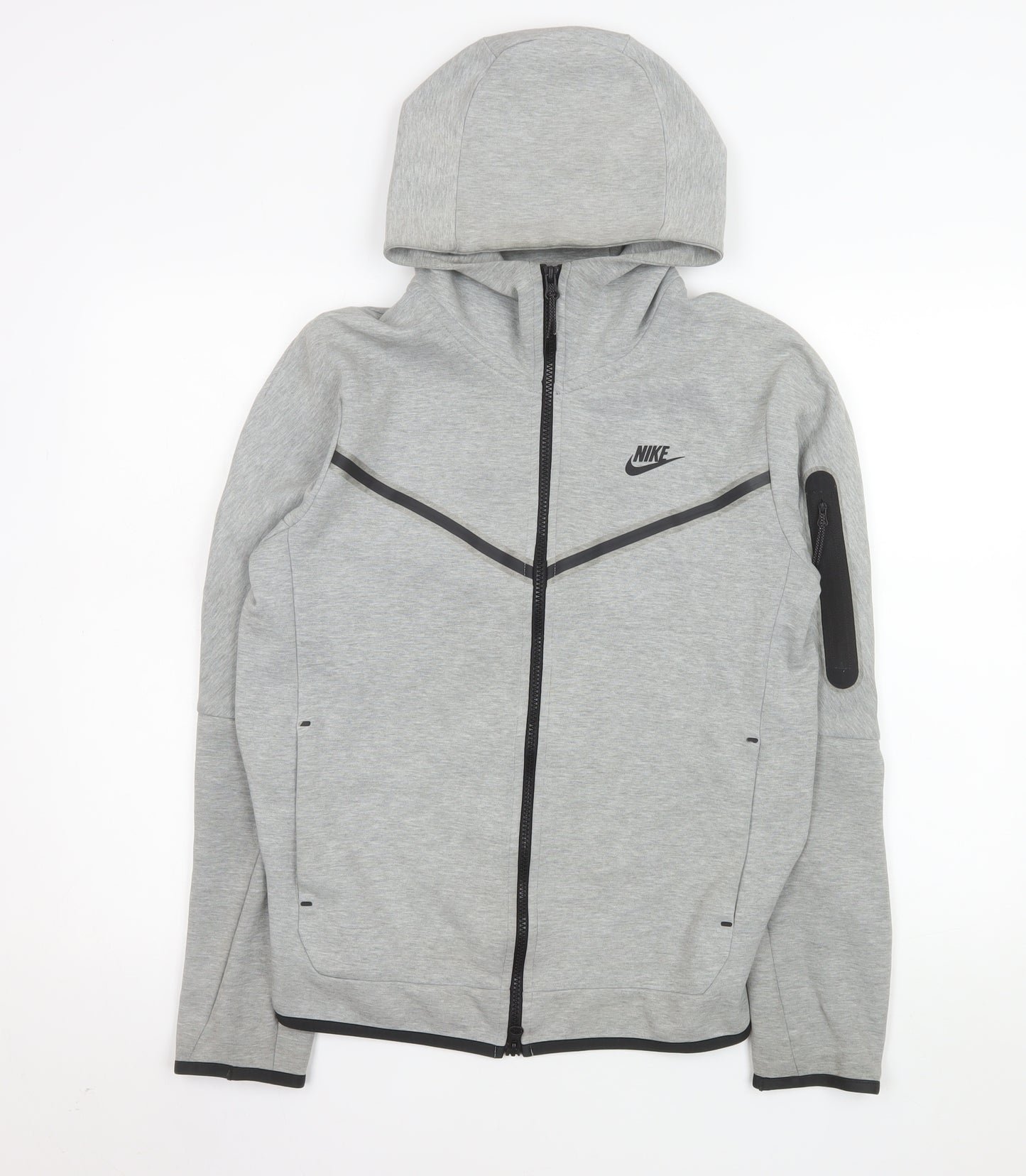 Nike Men's Grey Hooded Full Zip Sports Jacket Size S
