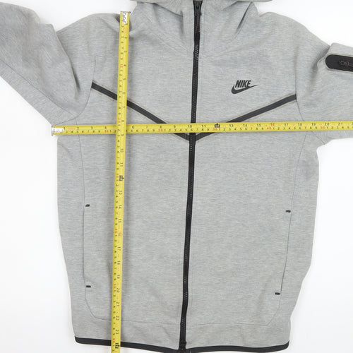 Nike Men's Grey Hooded Full Zip Sports Jacket Size S