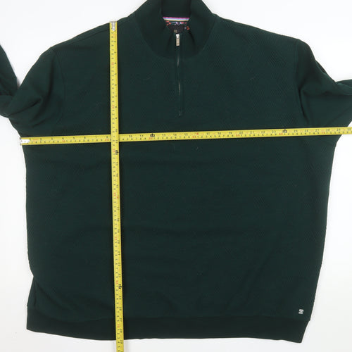 Next Men's Green 3XL 1/4 Zip Basic Jacket Regular Fit