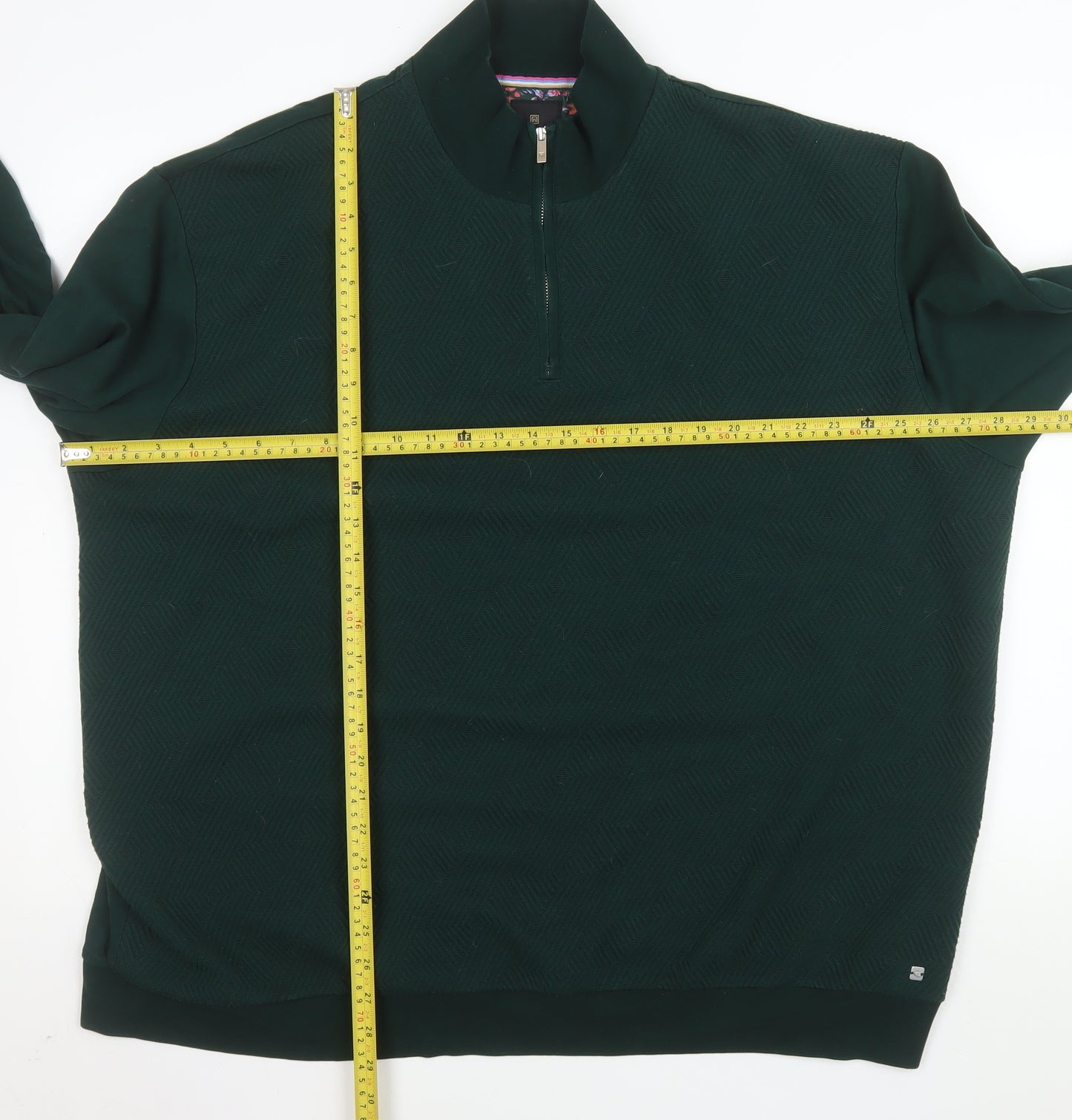 Next Men's Green 3XL 1/4 Zip Basic Jacket Regular Fit