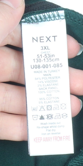 Next Men's Green 3XL 1/4 Zip Basic Jacket Regular Fit