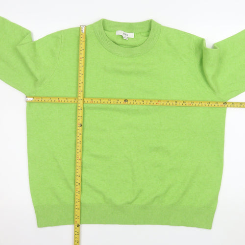 Marks and Spencer Women Apple Green Large Crew Neck Jumper