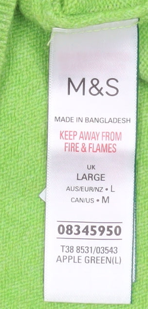 Marks and Spencer Women Apple Green Large Crew Neck Jumper