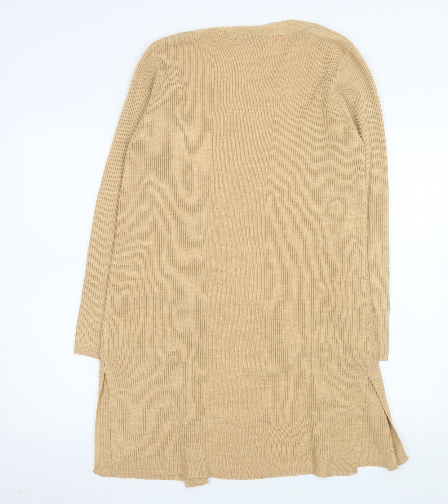 Marks and Spencer Women's Beige Longline Open Knit Cardigan M