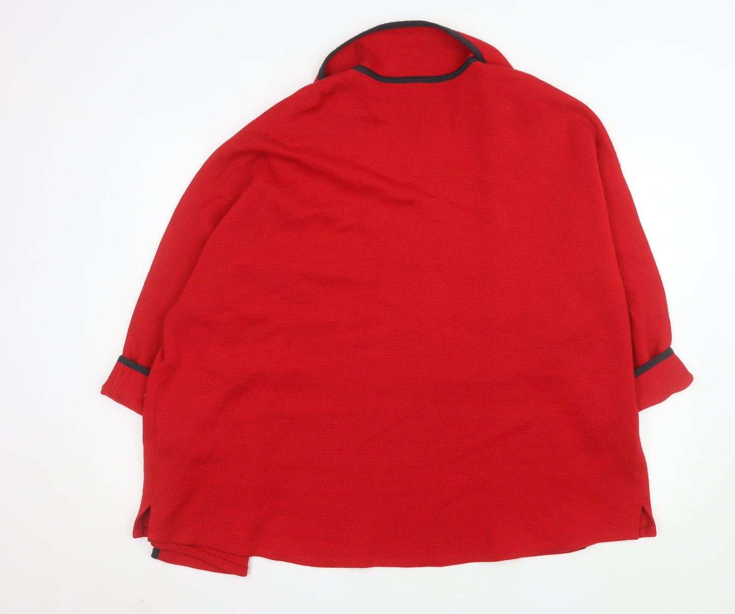 Lucia Women's Red Wool Open Front Cardigan Size 14