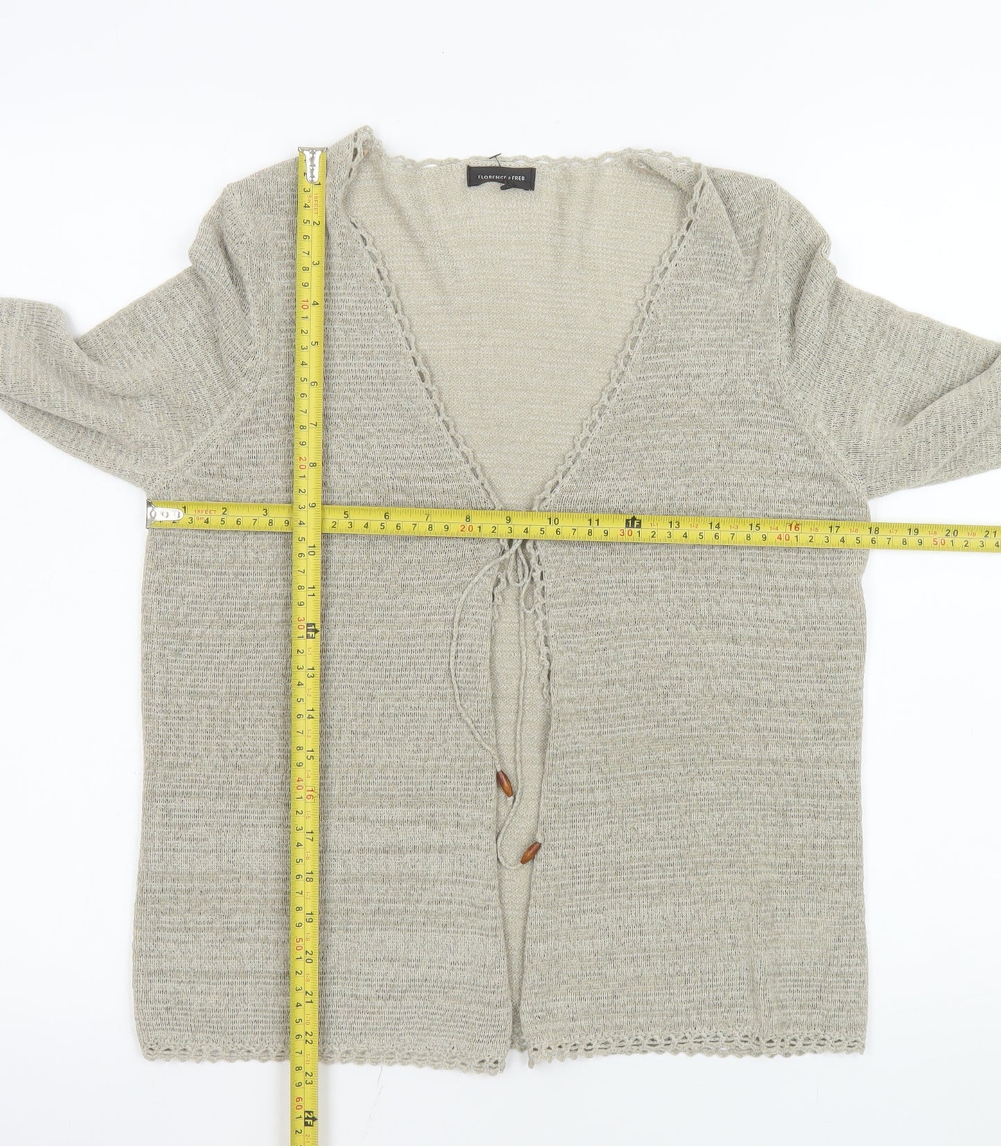 Florence & Fred Women Beige Knit Long Sleeve Cardigan Size 12