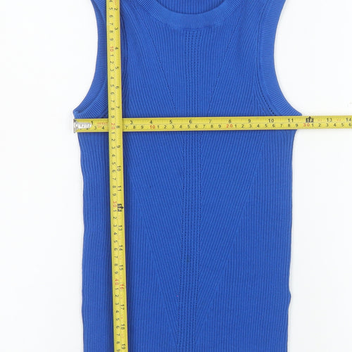 Marks and Spencer Women Blue Size 8 Sleeveless Knit Tank Top
