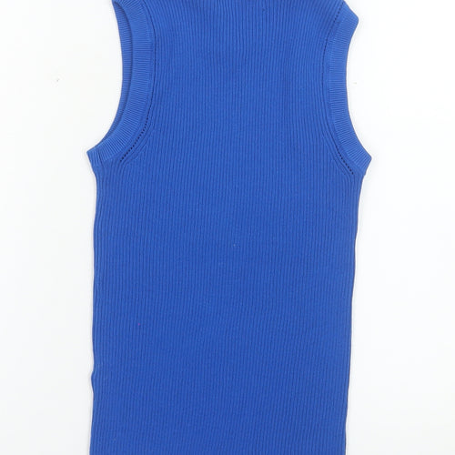 Marks and Spencer Women Blue Size 8 Sleeveless Knit Tank Top