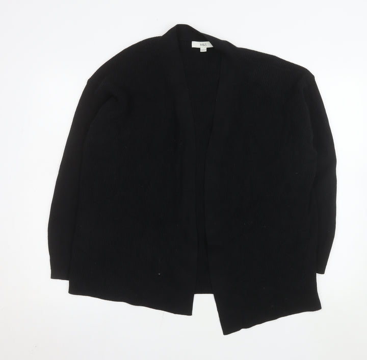 Marks and Spencer Women's Black Knit Cardigan L Relaxed Fit