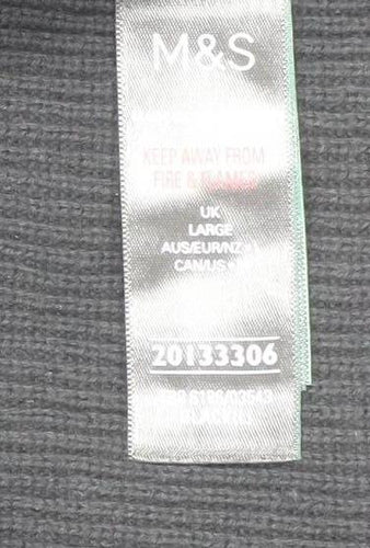 Marks and Spencer Women's Black Knit Cardigan L Relaxed Fit