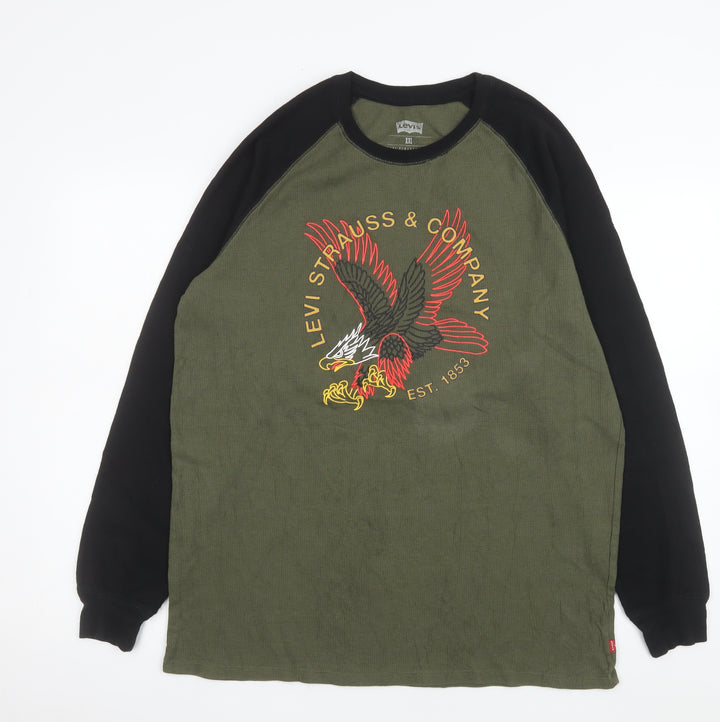 Levi’s Men’s Green 2XL Pullover Sweatshirt with Eagle Logo
