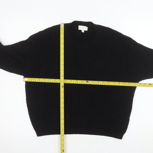 Apricot Womens Black Cable Knit Crew Neck Jumper Size 12