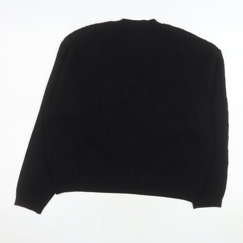 Apricot Womens Black Cable Knit Crew Neck Jumper Size 12