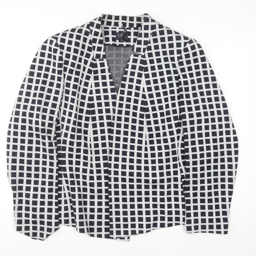 Marks and Spencer Women Blue Check Blazer Size 22 Regular Fit