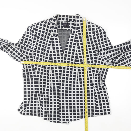 Marks and Spencer Women Blue Check Blazer Size 22 Regular Fit
