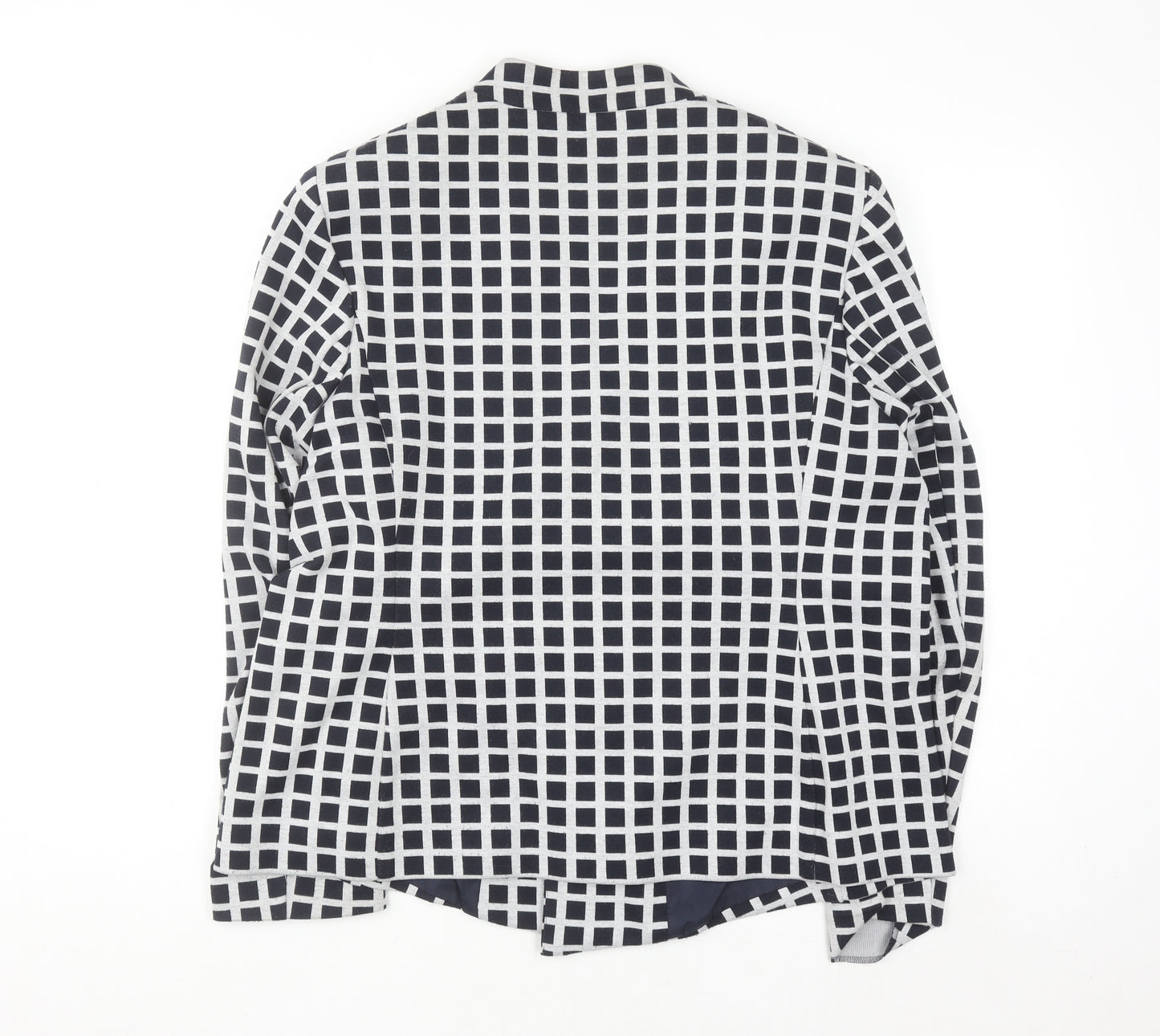 Marks and Spencer Women Blue Check Blazer Size 22 Regular Fit