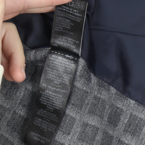 Marks and Spencer Women Blue Check Blazer Size 22 Regular Fit