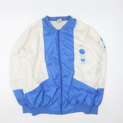 Puma Womens Blue Track Jacket Size 10 Lightweight Retro Sportswear