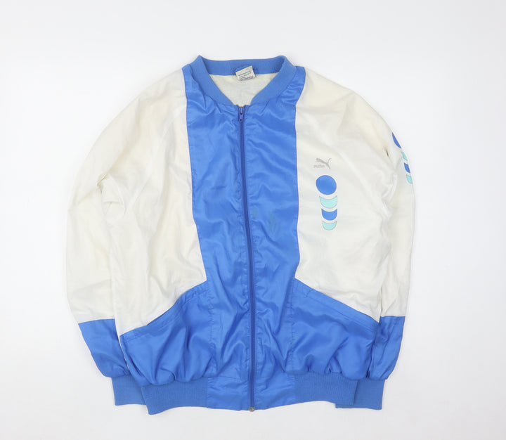 Puma Womens Blue Track Jacket Size 10 Lightweight Retro Sportswear