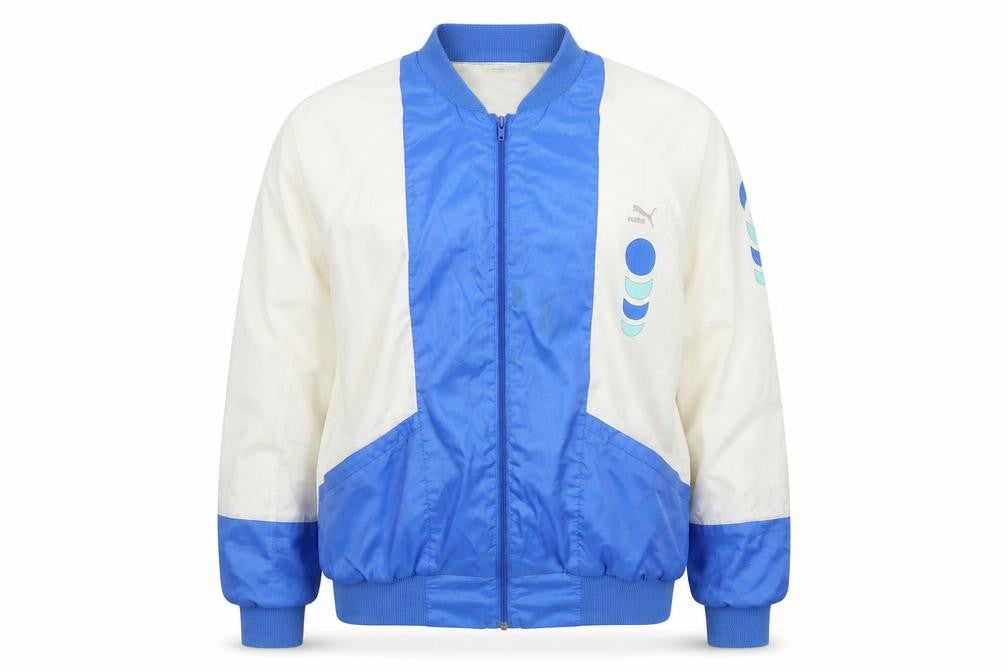 Puma Womens Blue Track Jacket Size 10 Lightweight Retro Sportswear