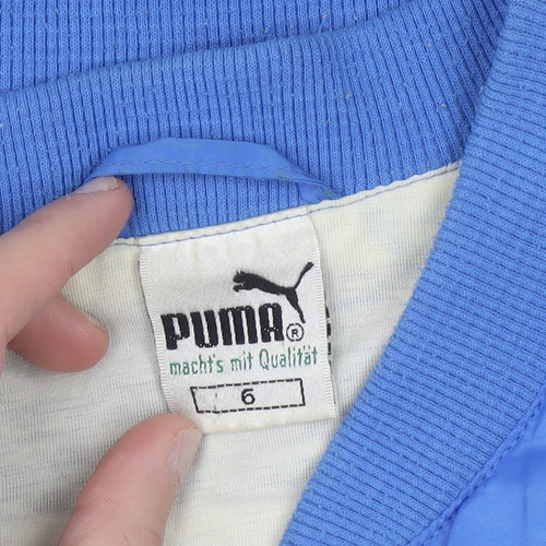 Puma Womens Blue Track Jacket Size 10 Lightweight Retro Sportswear