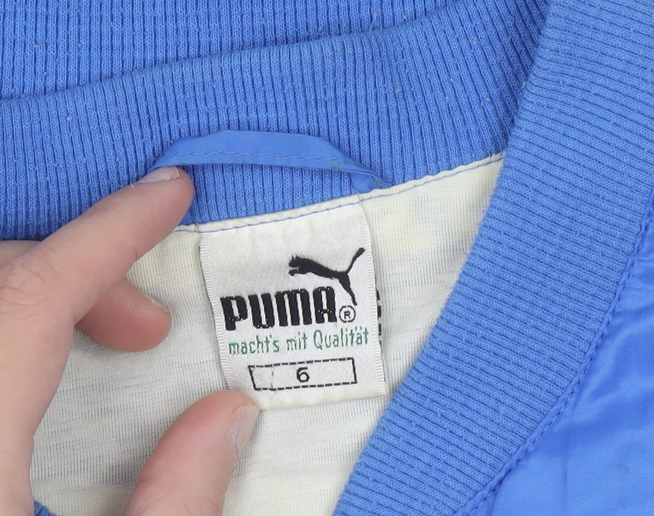 Puma Womens Blue Track Jacket Size 10 Lightweight Retro Sportswear