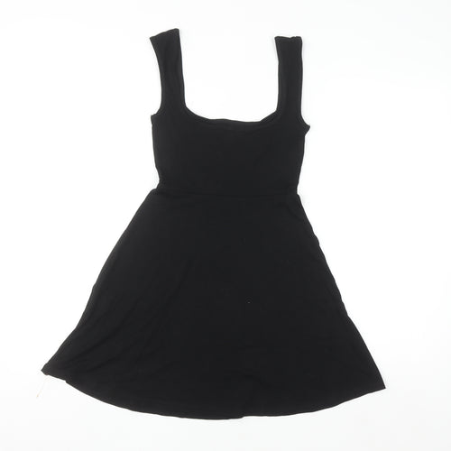 ASOS DESIGN Women's Black Scoop Neck Jersey Tank Dress Size 6